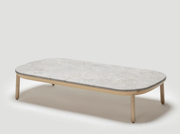 ANKARA - Rectangular low ash coffee table with marble top by Papell Design - view 3